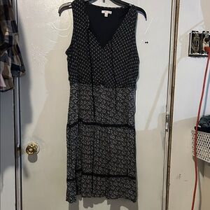 LC Lauren Conrad Black and White Floral Midi Dress